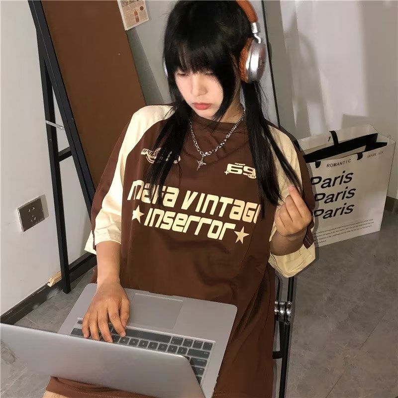 Áo Thun Tay Ngắn Cổ Tròn Chất Liệu Cotton Phong Cách Nhật Bản Thời Trang Mùa Xuân Cho Cặp Đôi