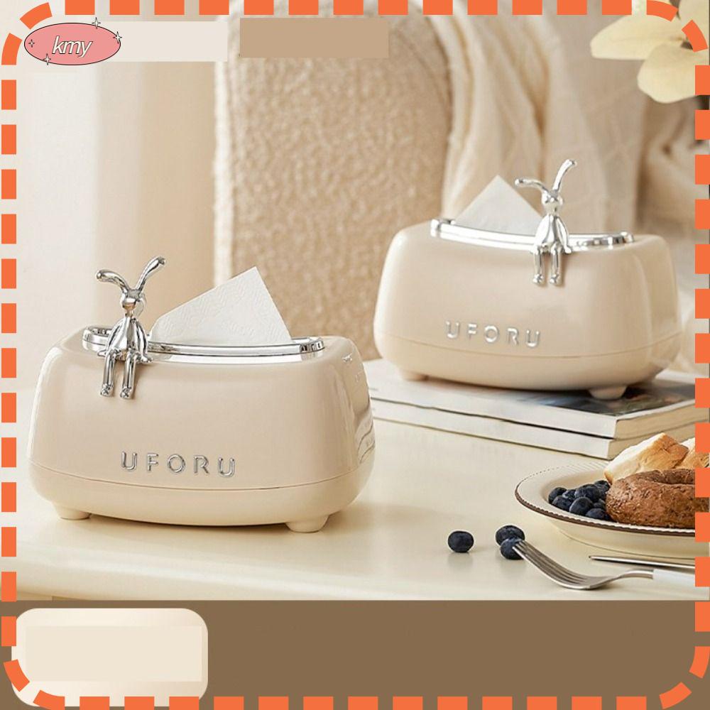 KRNY Hộp Đựng Khăn Giấy Bằng Nhựa Màu Trắng Để Bàn Tiện Dụng