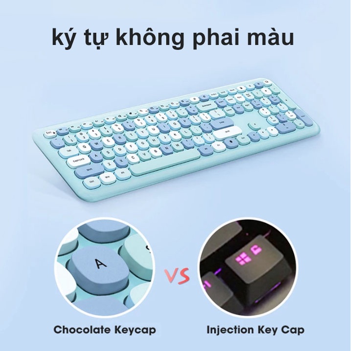 Bộ Bàn Phím Không Dây Mofii 666 110 Phím Colorful Tương Thích Windows/MacOS