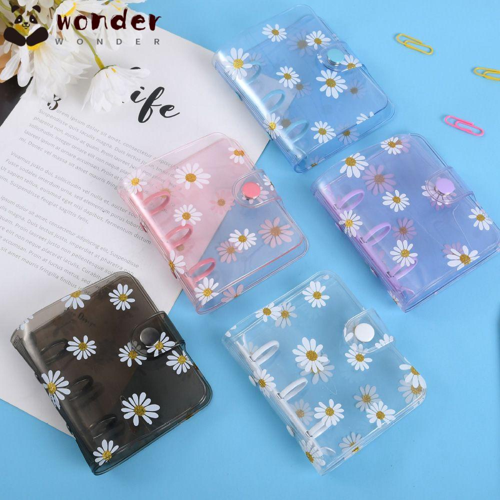 WONDER Vỏ Bọc Sổ Tay 3 Lỗ Họa Tiết Hoa Cúc Sáng Tạo