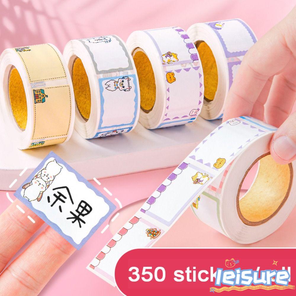 LEISURE Bộ 2 Nhãn Dán Chai Lọ Chống Nước Hình Động Vật Hoạt Hình