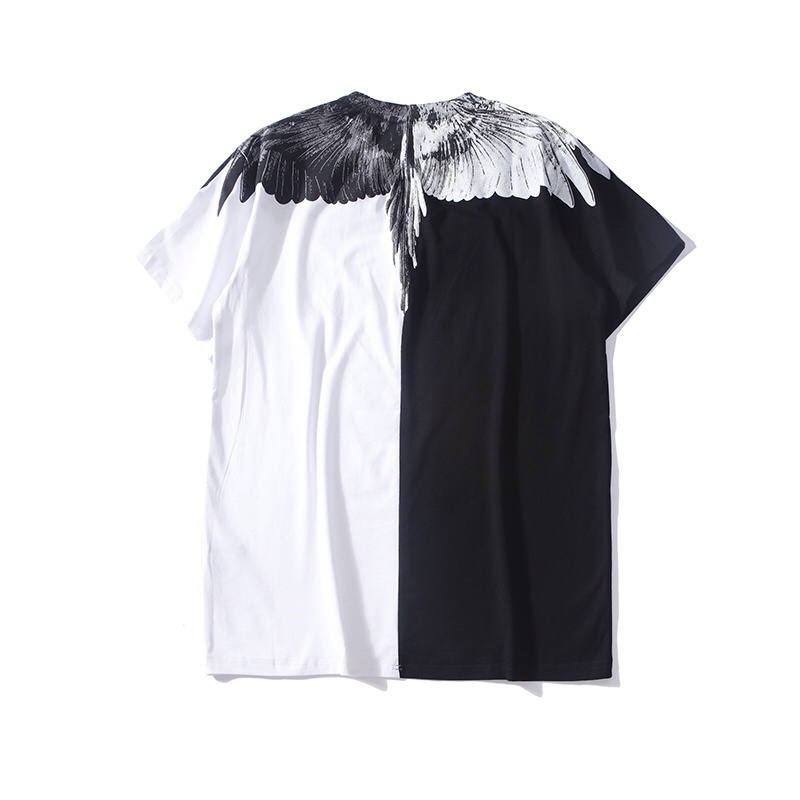 Ma-rc-lo- BEL-ONG Áo Thun Tay Ngắn Kết Hợp Xu Hướng Thời Trang Đường Phố Chất Lượng Cao Màu Trắng Đen