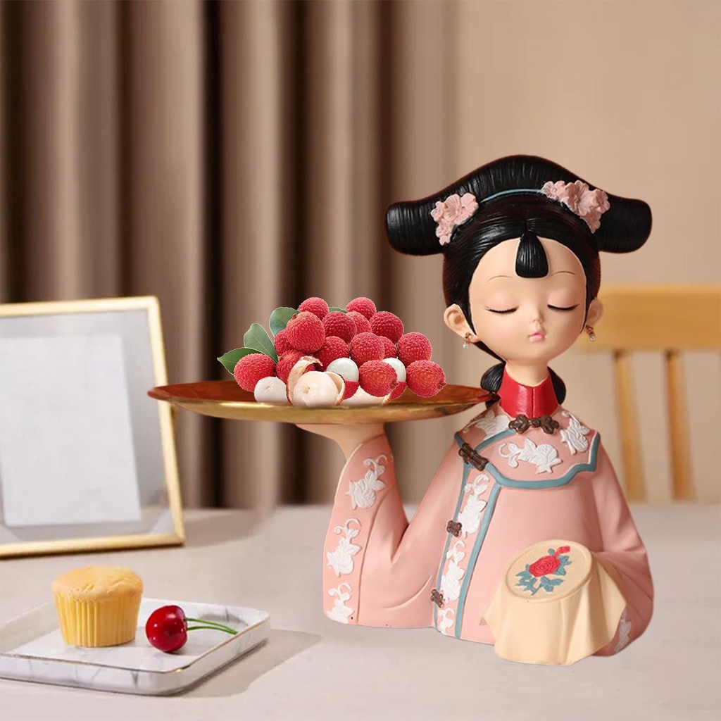 Khay Đựng Bánh Kẹo Hình Cô Gái Hoàng Cung Trung Hoa Hiện Đại