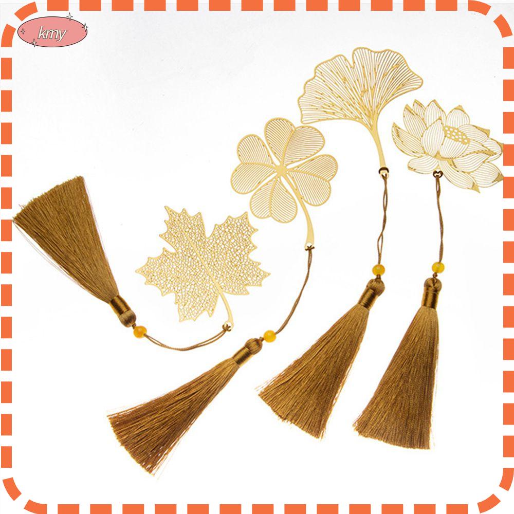 KRNY Giá Đỡ Sách Bằng Kim Loại Hình Chiếc Lá Màu Vàng Hồng Dễ Thương