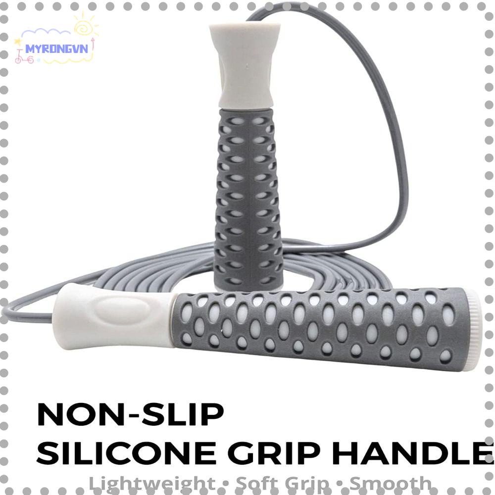 MYRONGVN Dây Nhảy Thể Dục Trong Nhà / Ngoài Trời Chống Trượt Màu Xám Có Tay Cầm Có Thể Đ