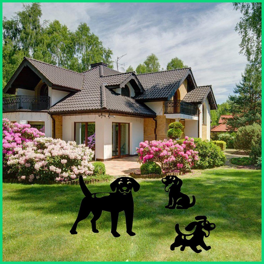 Mô Hình Chú Chó Bằng Acrylic Màu Đen Trang Trí Sân Vườn