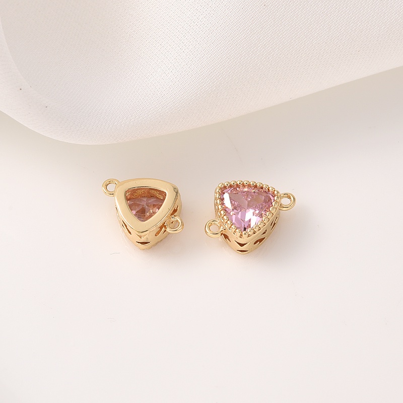 Mặt Dây Chuyền Hình Tam Giác Mạ Vàng 14K Đính Đá Zircon Nhiều Màu Sắc Tự Làm Trang Sức Vòng Đeo Tay