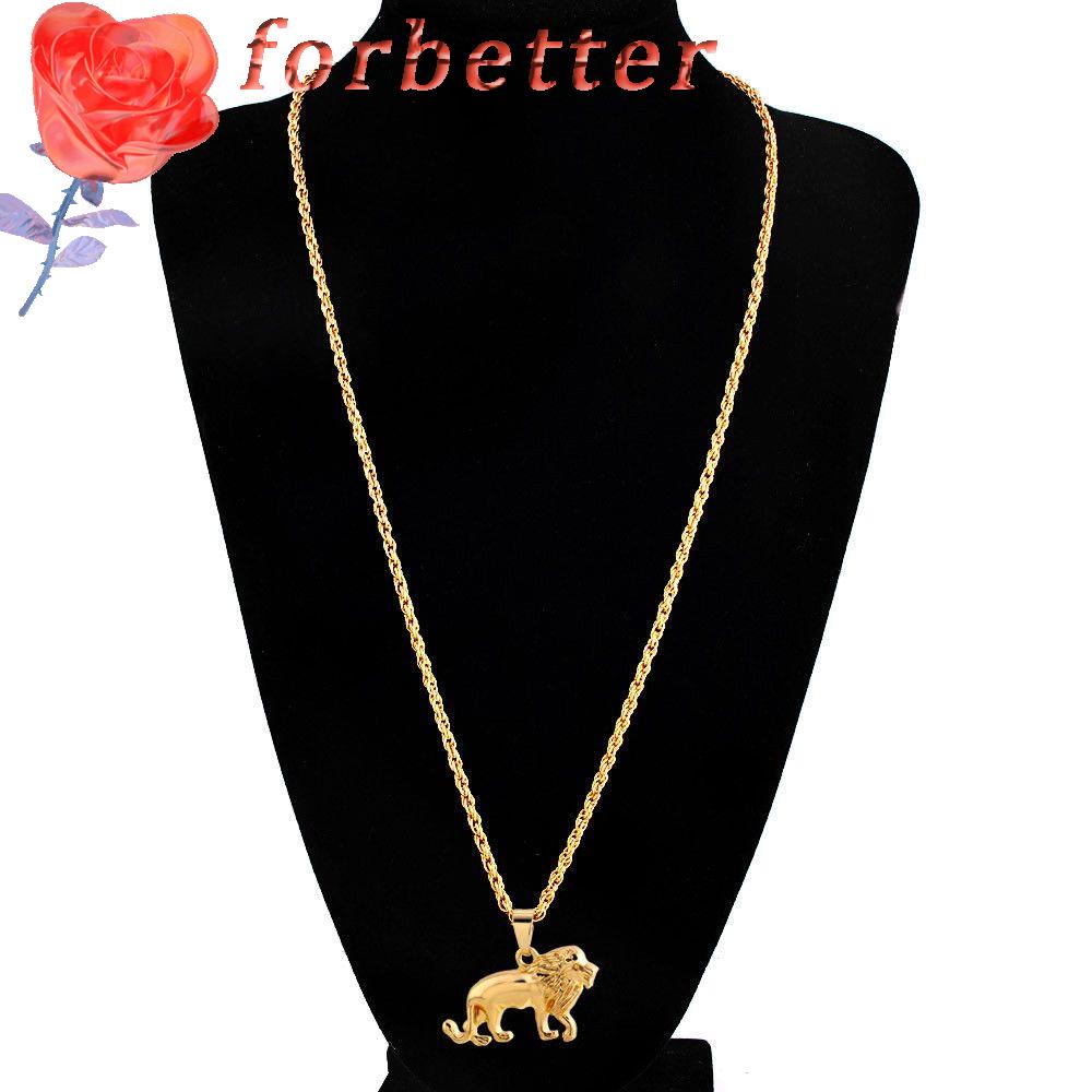 FORBETTER Vòng cổ Mặt Sư Tử Phong Cách Hip Hop