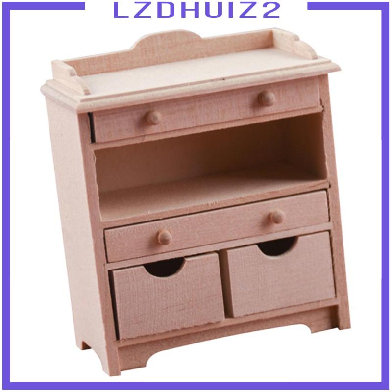 Tủ Gỗ Mini 12th Kèm Ngăn Kéo Dùng Để Trang Trí Nhà Búp Bê