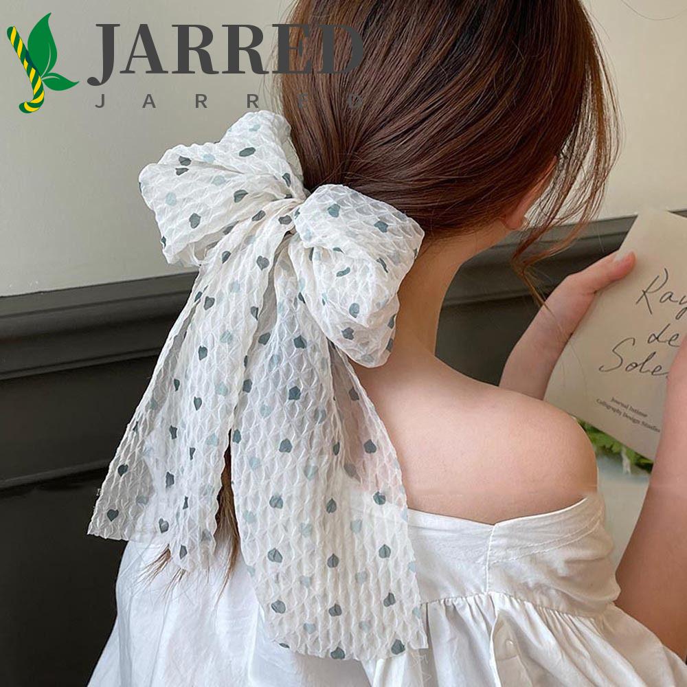 JARRED Dây Cột Tóc Cao Su Co Giãn Đính Nơ Lưới Thời Trang Mùa Xuân Cổ Điển Thanh Lịch Dành Cho Bạn Nữ