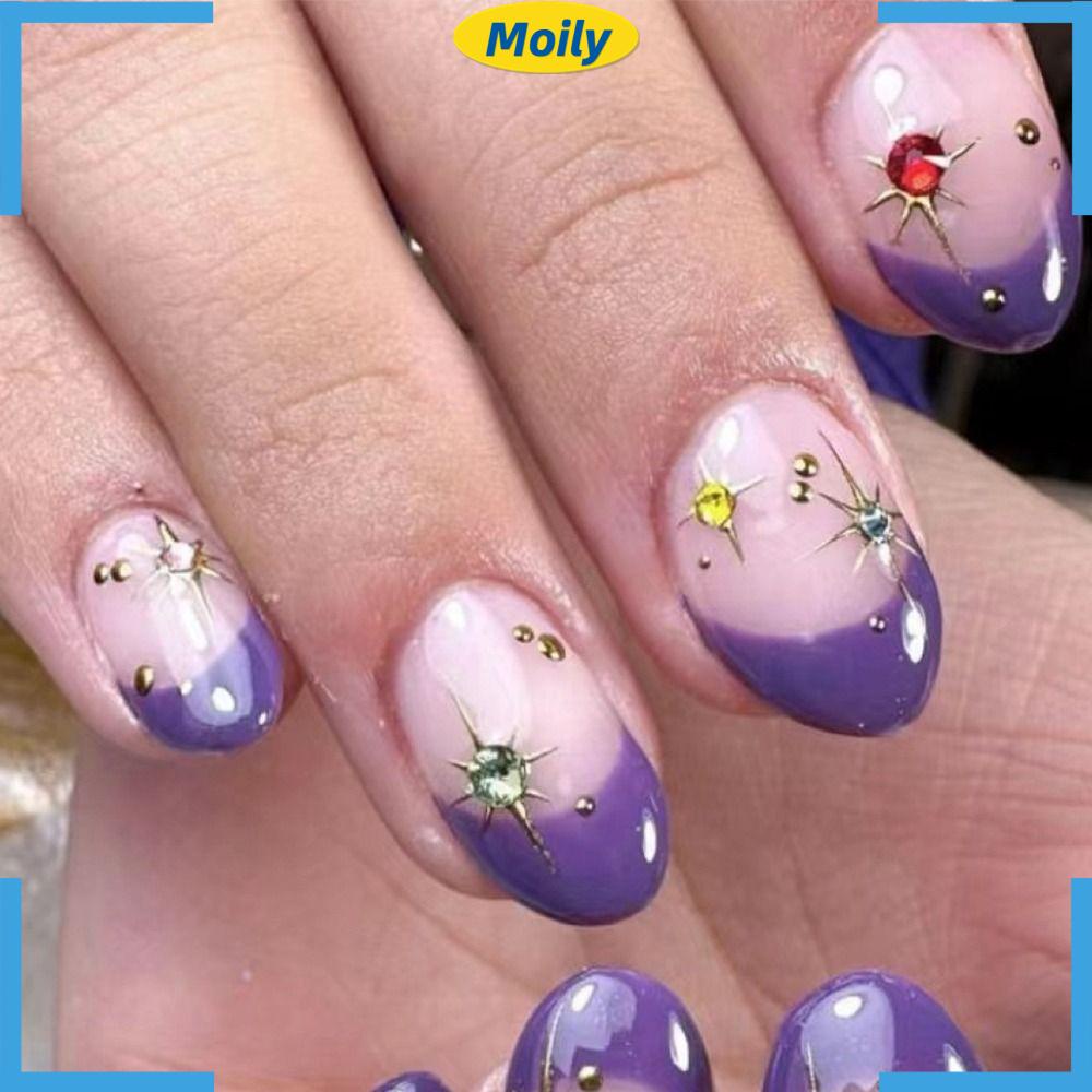 MOILYVN Set 24 Móng Tay Giả Dạng Nhấn Tiện Lợi