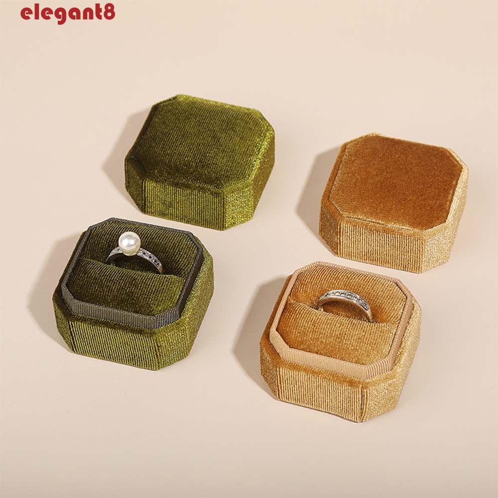 ELEGANT Hộp Đựng Nhẫn Bọc Nhung Sang Trọng Phong Cách Vintage