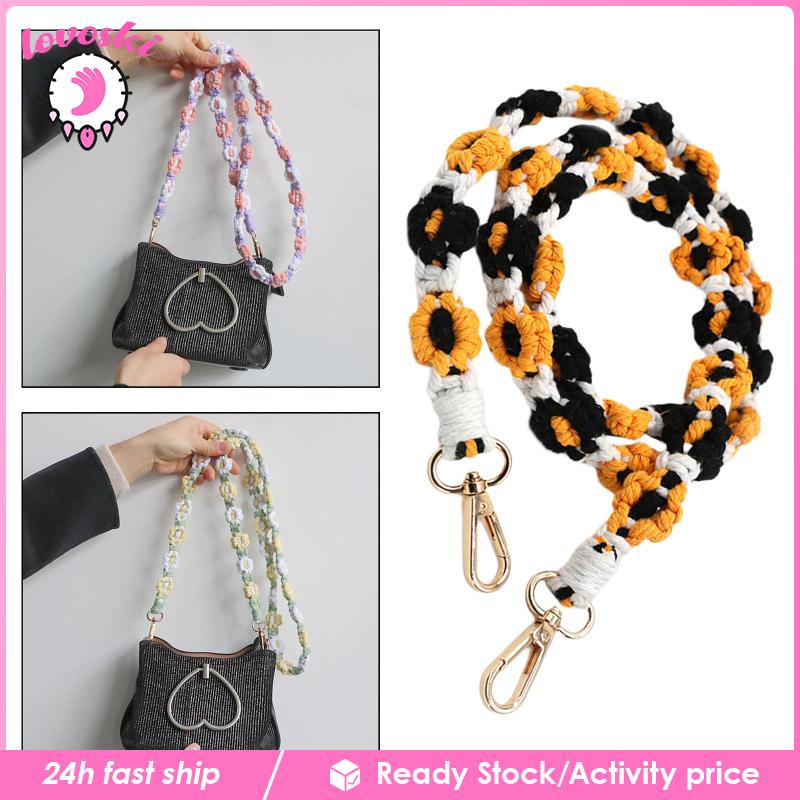 Dây Đeo Điện Thoại Dệt Hoa Có Móc Khóa Dành Cho Nữ