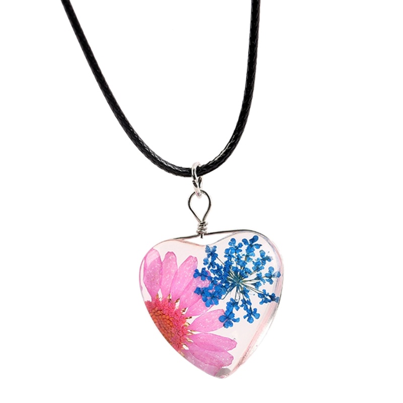 Vòng cổ Hạt Thủy Tinh Ép Khô Phong Cách Bohemian Độc Đáo Cho Nữ