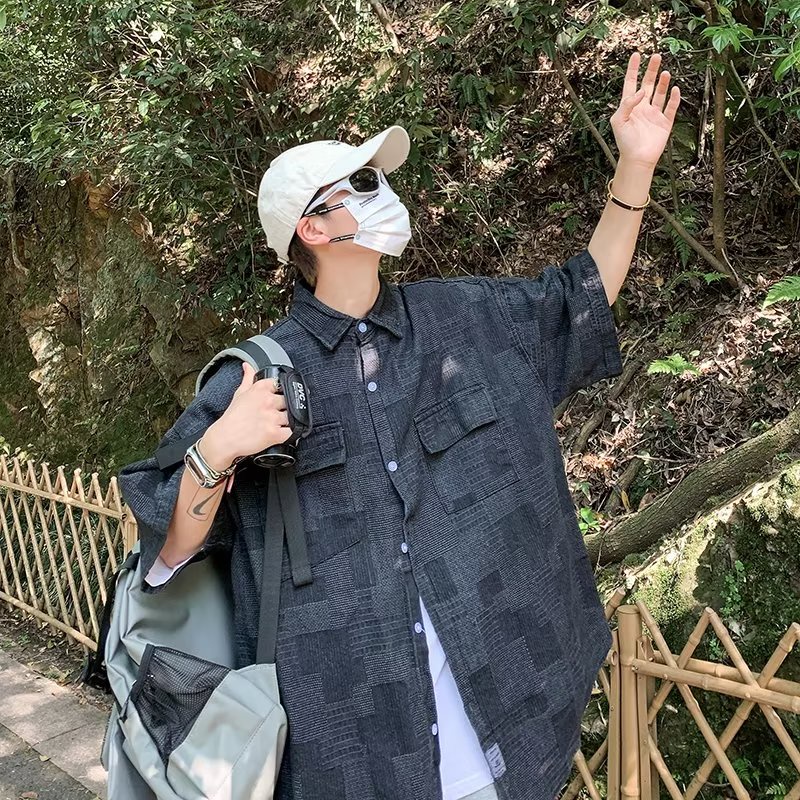 Áo Sơ Mi Tay Ngắn Thêu Hình Bướm Phong Cách Trung Hoa Mới Cho Nam Nữ