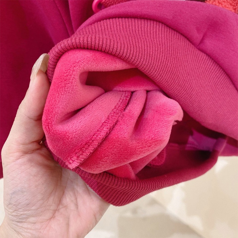 Áo sweater Tay Dài Dáng Rộng Lót Nhung Ấm Áp Phong Cách Hàn Quốc Thời Trang Thu Đông Mới Cho Bé Gái