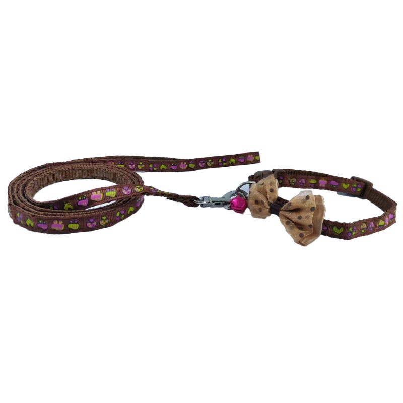 Dây Đeo Cổ Dắt Thú Cưng Đi Dạo In Họa Tiết Hoạt Hình Dễ Thương 1-4kg