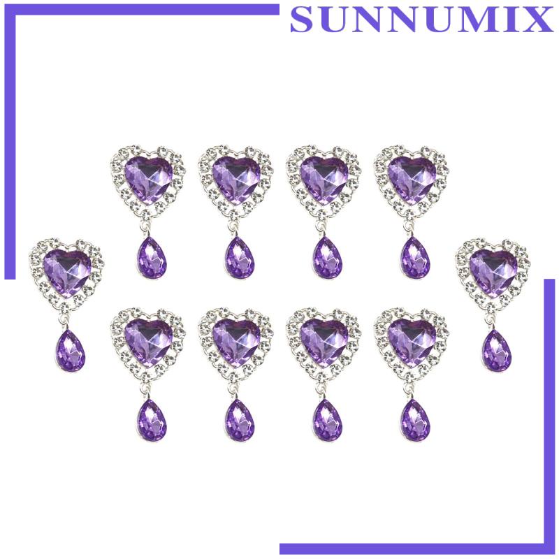 Bộ 10 Mặt Dây Chuyền Hình Trái Tim Đính Đá Thời Trang