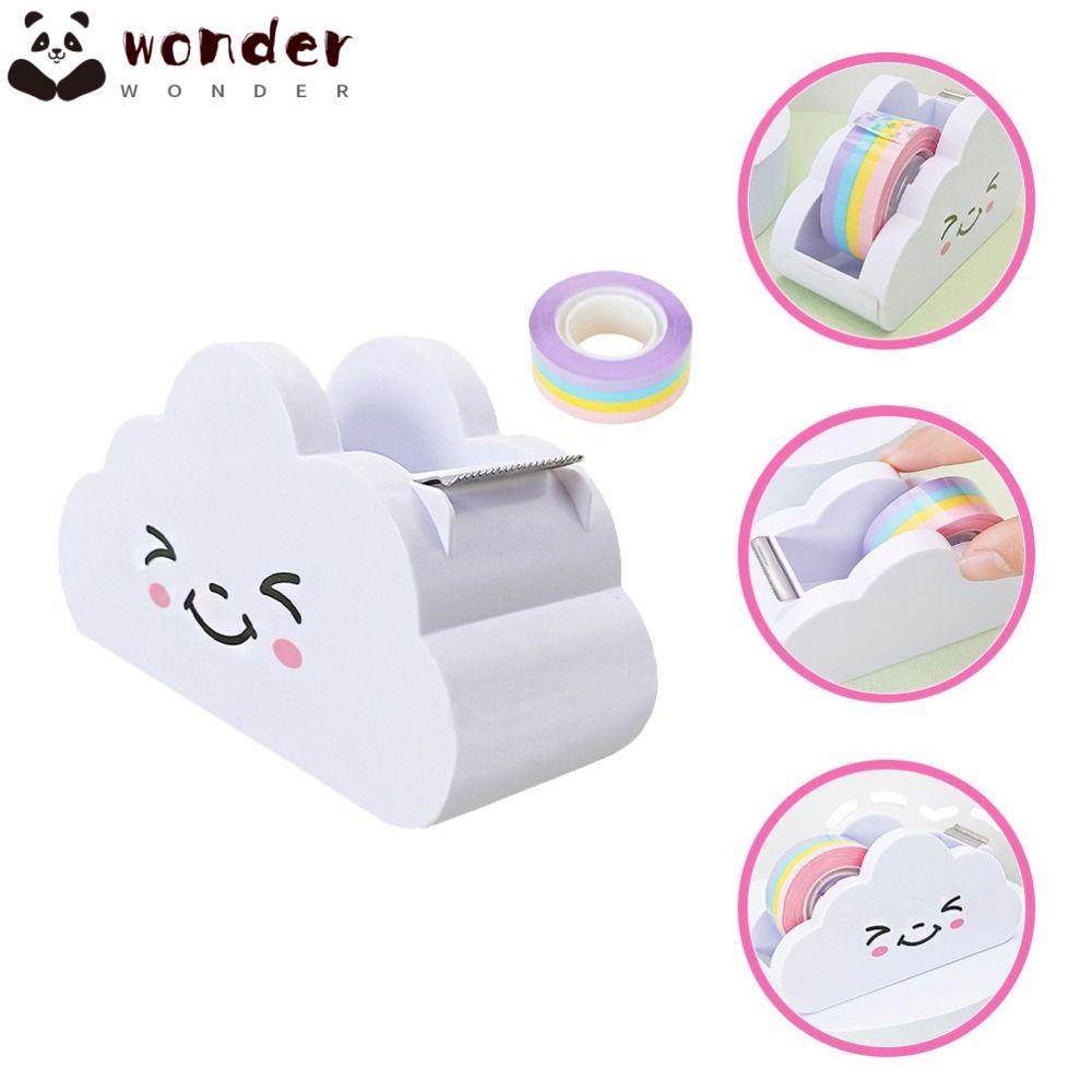 WONDER Dụng Cụ Cắt Băng Keo Hình Đám Mây Màu Sắc Cầu Vồng Chất Lượng Cao Cho Học Sinh