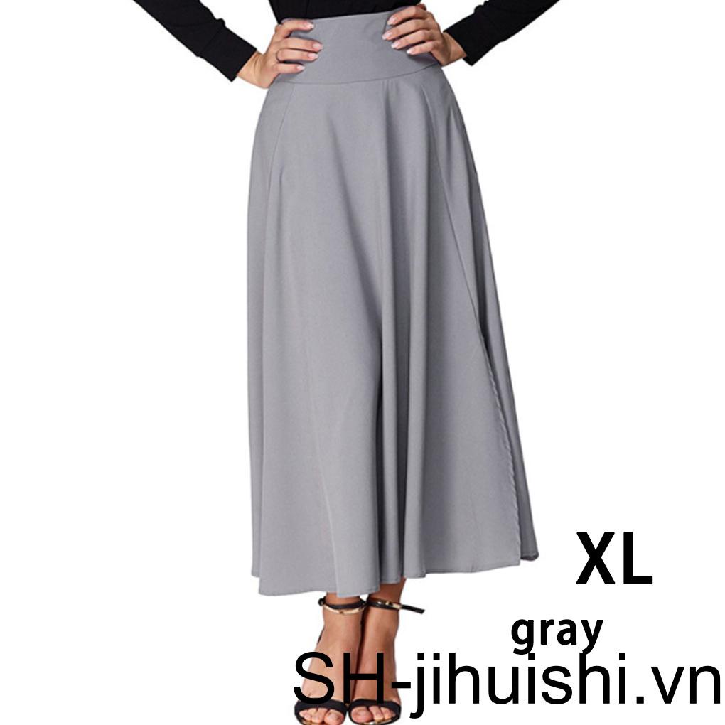 Chân Váy Maxi Lưng Cao Màu Trơn Thiết Kế Xẻ Quyến Rũ