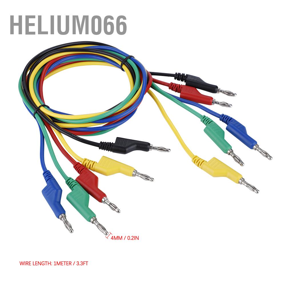 Helium066 5 Chiếc P1036 Điện Áp Cao Hai Đầu 1M 4Mm Chuối Cắm Cáp Kiểm Tra Dẫn Cho Đồng Hồ Đo Vạn Năng