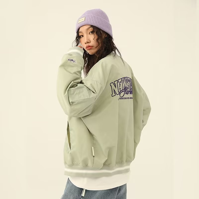 Áo Khoác Bóng Chày Họa Tiết Thêu Thời Trang Xuân Thu Năm Mới Cho Nữ