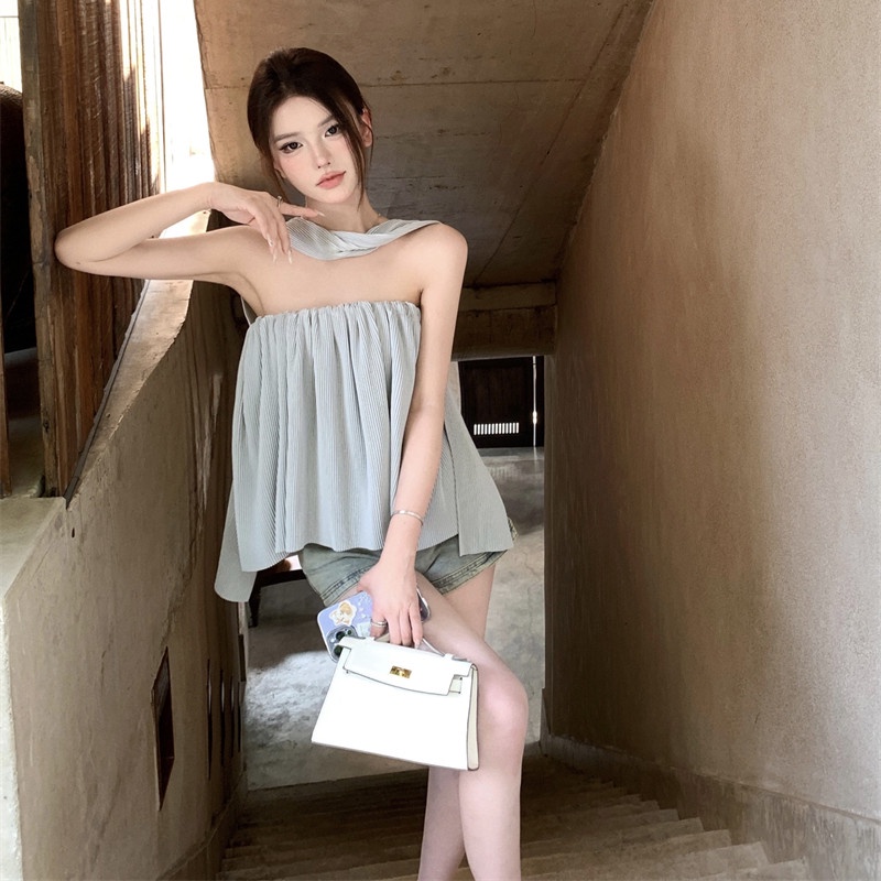 Áo Ống Màu Sắc Đơn Giản Không Tay Dáng Suông Thời Trang