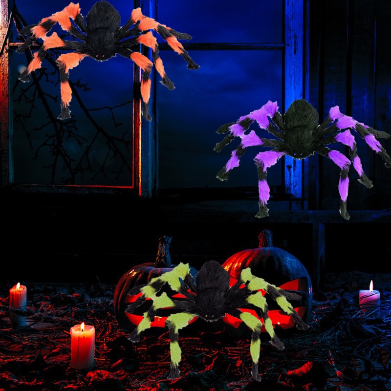 Mạng Nhện Khổng Lồ Màu Đen 30CM Trang Trí Halloween