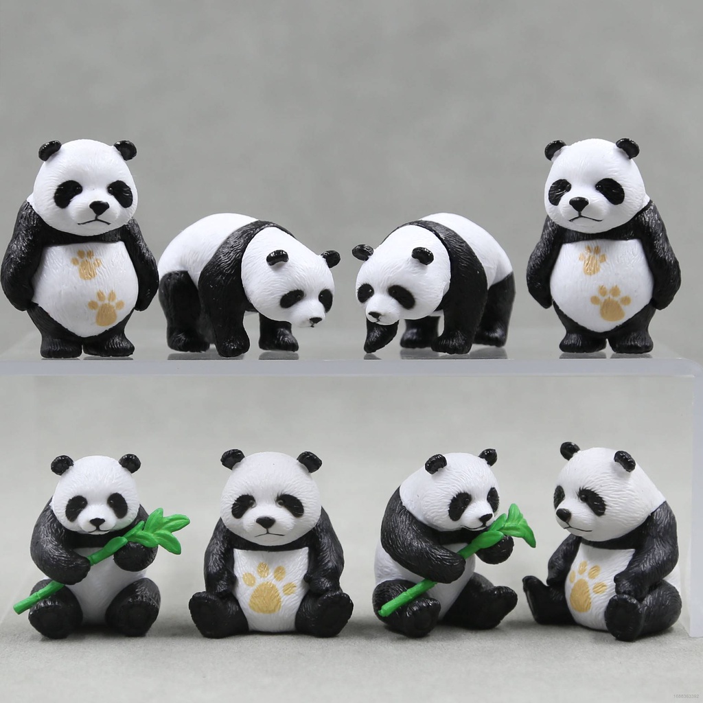 Set 8 Đồ trang trí Gấu Trúc Đồ Chơi Cho Bé