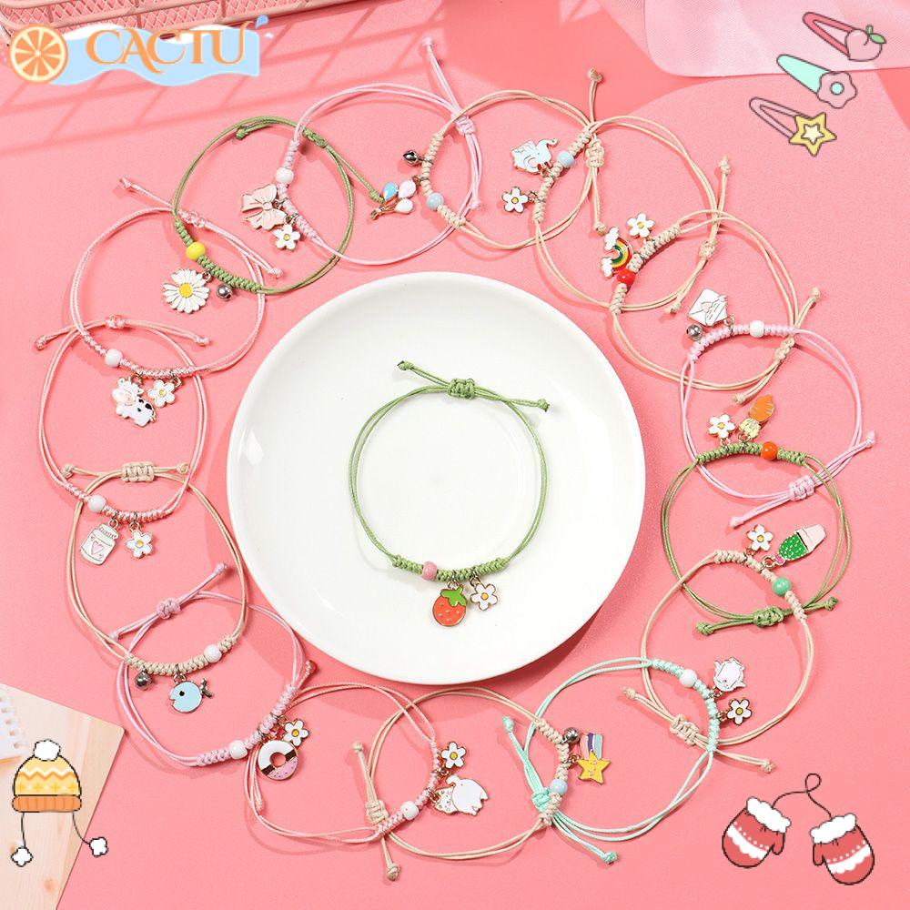 CACTU Vòng Tay Dây Bện Đính Hạt Xinh Xắn Thời Trang