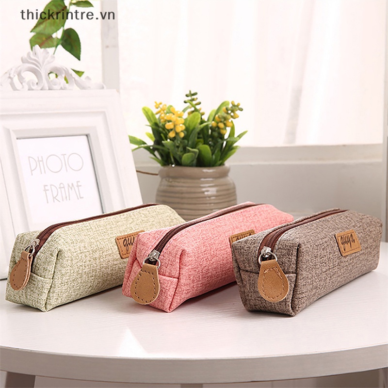 Túi Đựng Bút Chì / Đồ Trang Điểm Một Tầng Sức Chứa Lớn Chống Thấm Nước Nhỏ Gọn Dành Cho Học Sinh