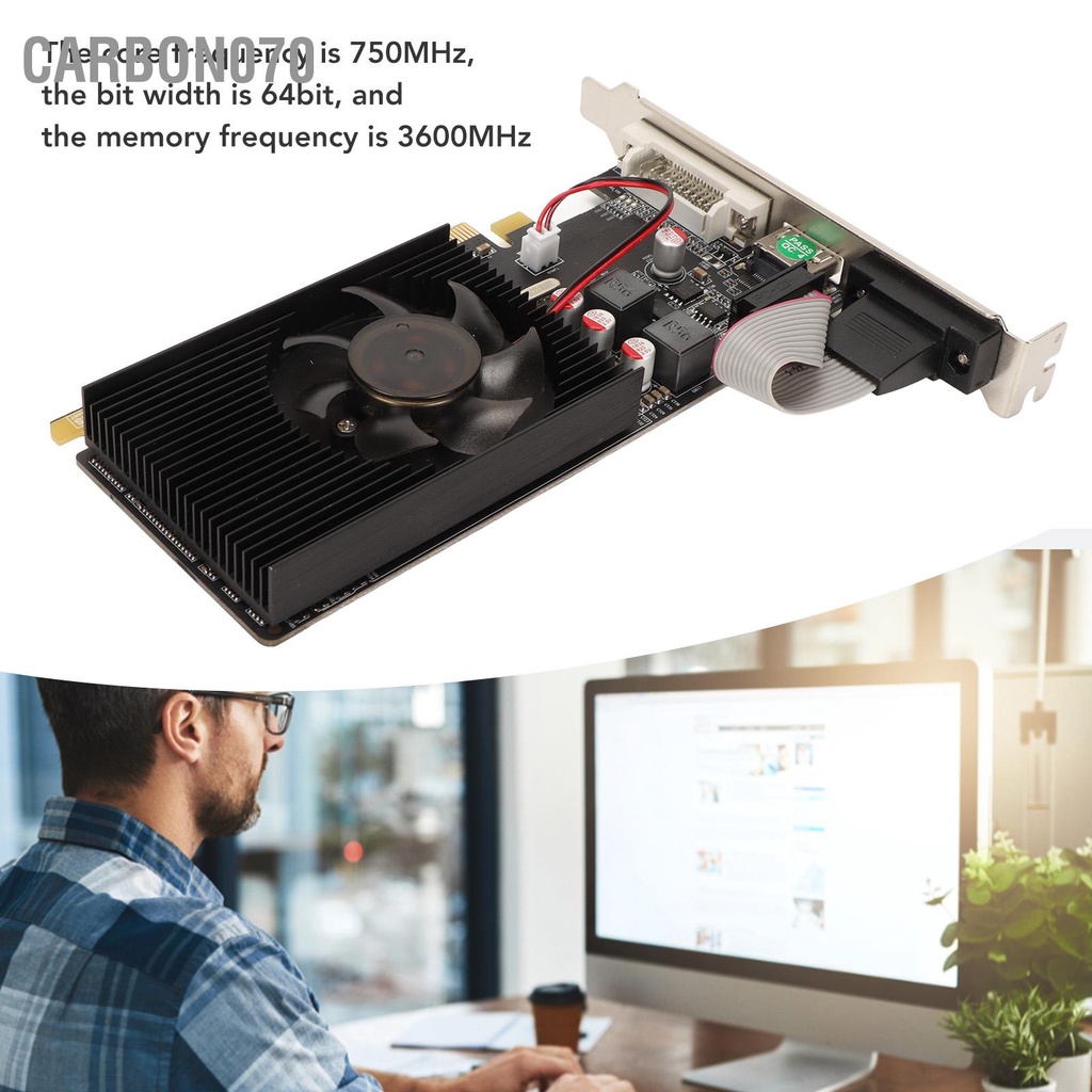 Carbon070 Card Đồ Họa HD6450 2GB 64bit 3600MHz 2048MB Đa Giao Diện Thẻ DDR3 Cho Máy Tính Để Bàn Văn Phòng Tại Nhà