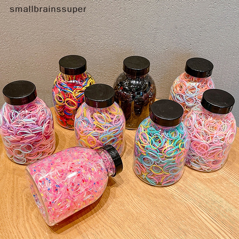 Set 1000 Dây Thun Buộc Tóc Nhiều Màu Sắc Dùng Một Lần Dành Cho Bé Gái