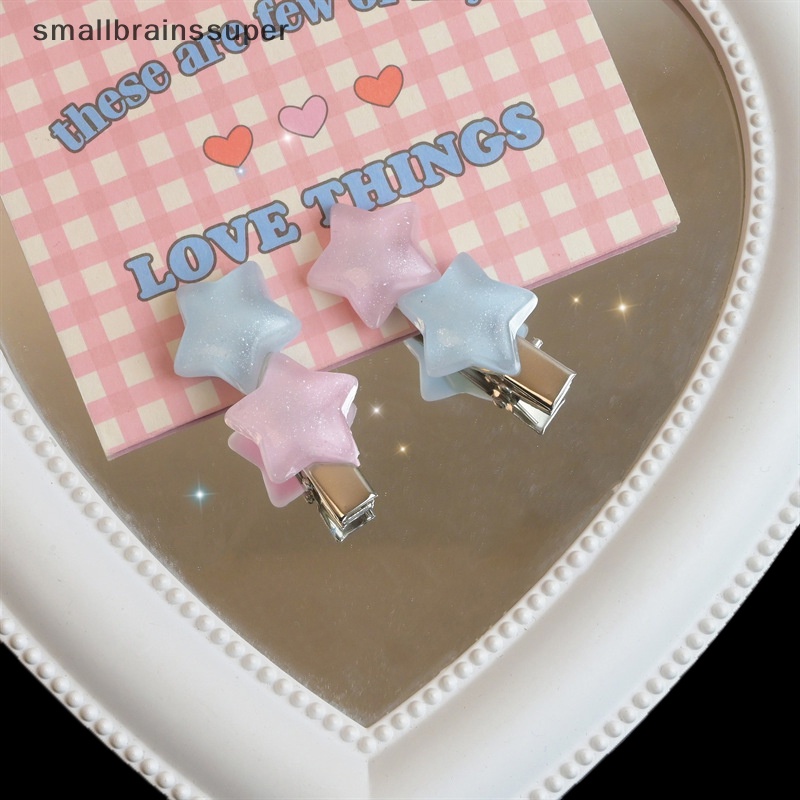 Kẹp Tóc Hình Ngôi Sao Năm Cánh Màu Hồng Và Xanh Dương Thạch Ngọt Ngào Dễ Thương Y2k SBS