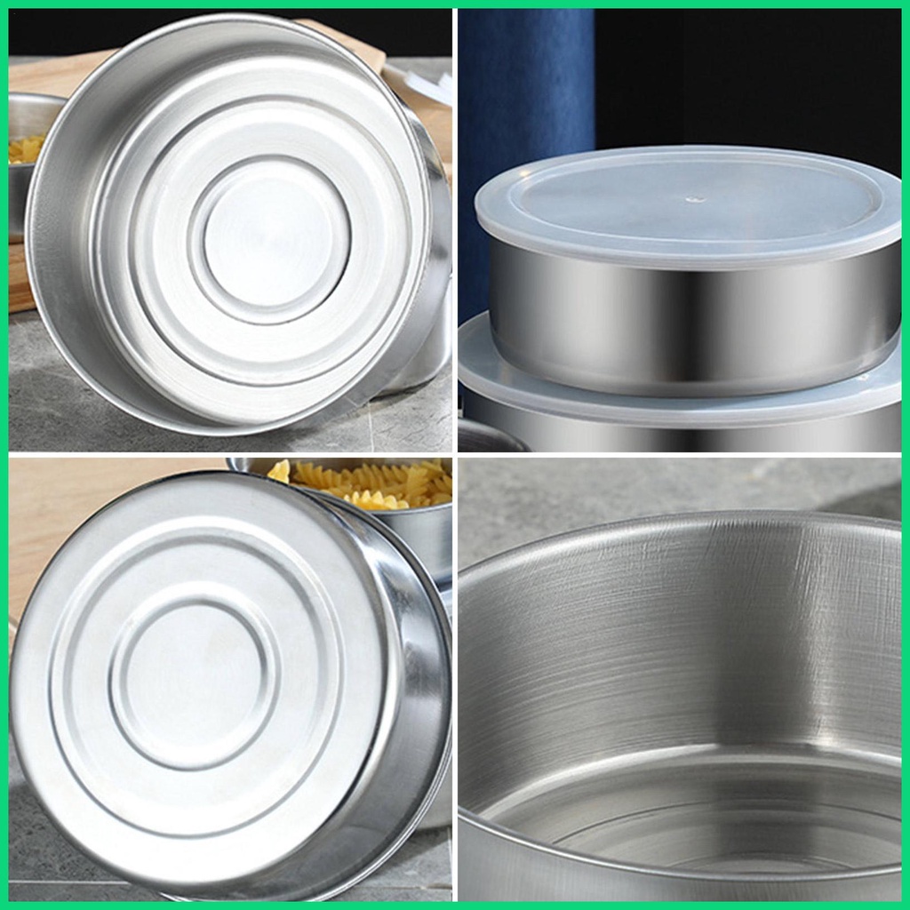 Bộ 5 Tô Trộn Thực Phẩm Bằng Thép Không Gỉ Có Nắp Đậy Kín Khí
