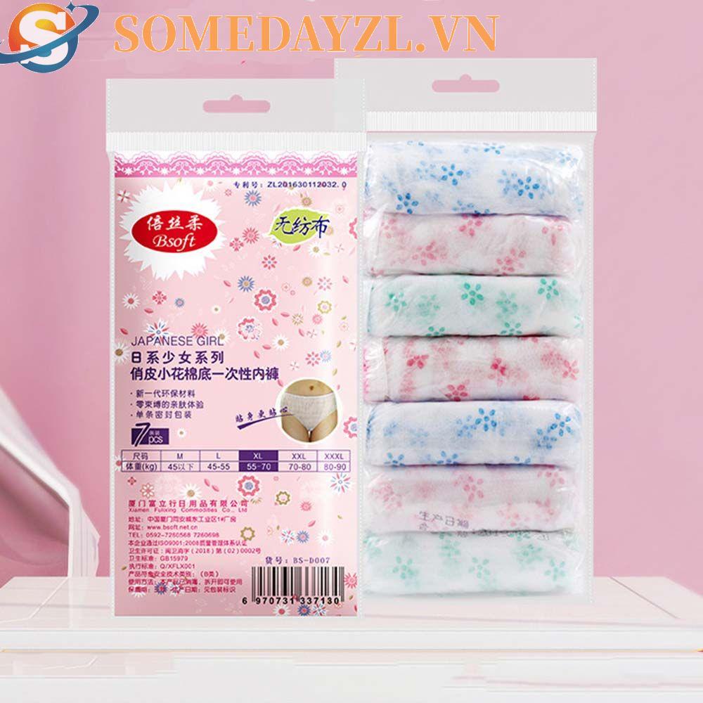 SOMEDAYZL Set 7 Quần Lót Giấy Mềm Mịn Cho Phụ Nữ Mang Thai