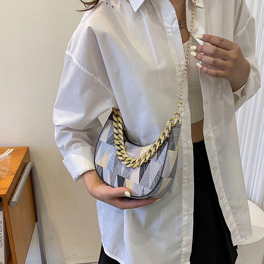 YNATURAL Túi Đeo Chéo Mini Bằng Da PU Màu Tương Phản Phong Cách Boho Thời Trang Cho Nữ