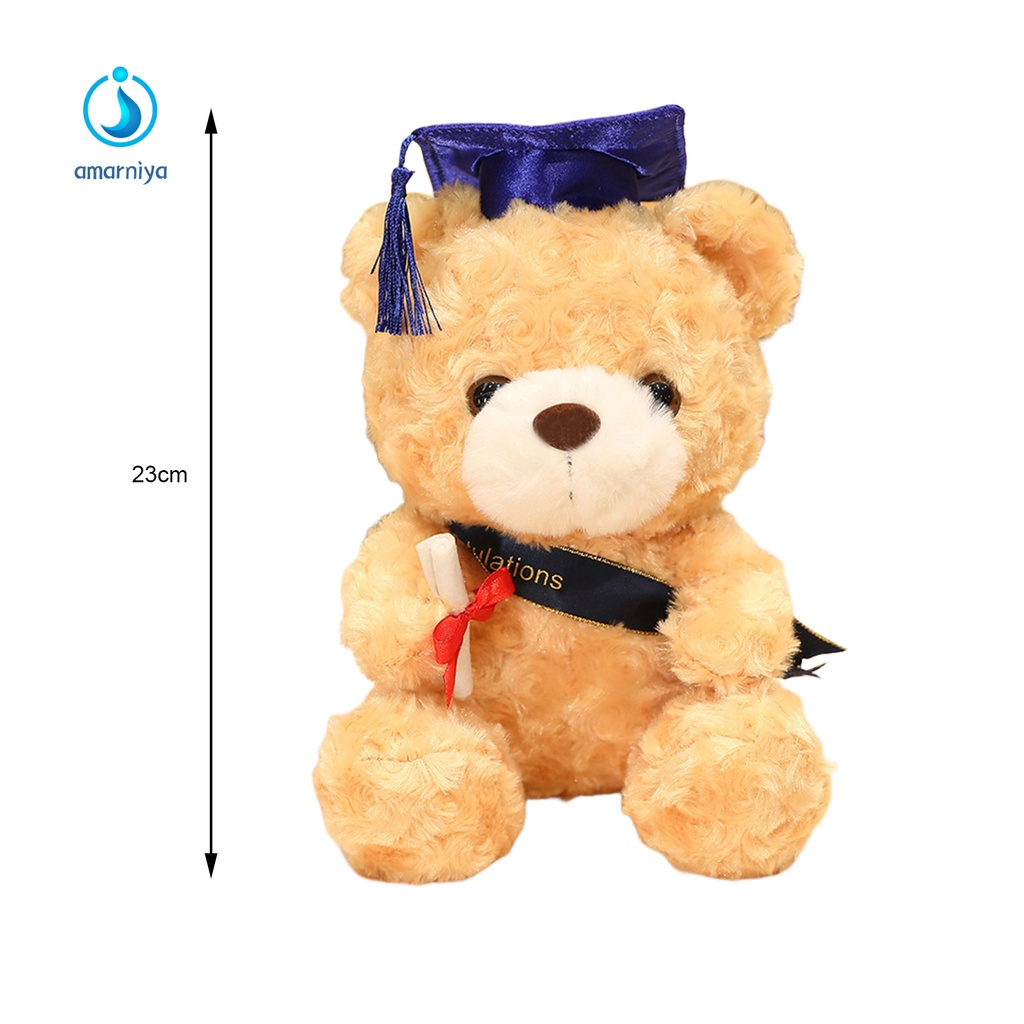 (Shop Amart) Mũ Mềm Mại Gắn Gấu Nhồi Bông Dễ Thương Đồ chơi nhồi bông Hình Gấu Hoạt Hình Trang Trí Lễ Tốt Nghiệp