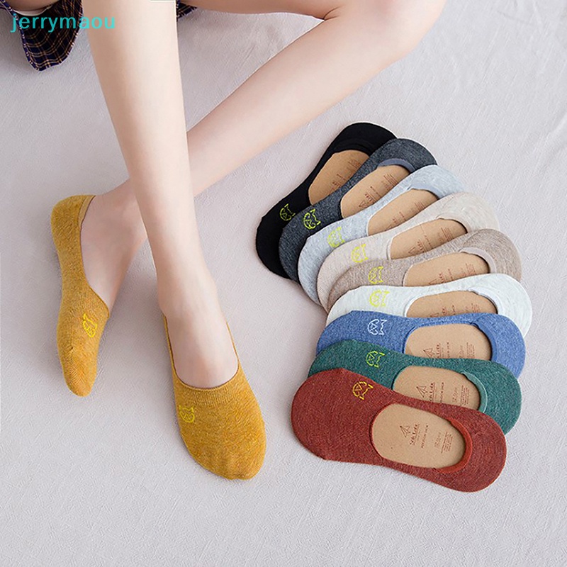 Vớ Thuyền Thêu Họa Tiết Mèo Hoạt Hình Dễ Thương Phong Cách Châu Âu 35-39 HBC Thời Trang Mùa Hè Cho Nữ