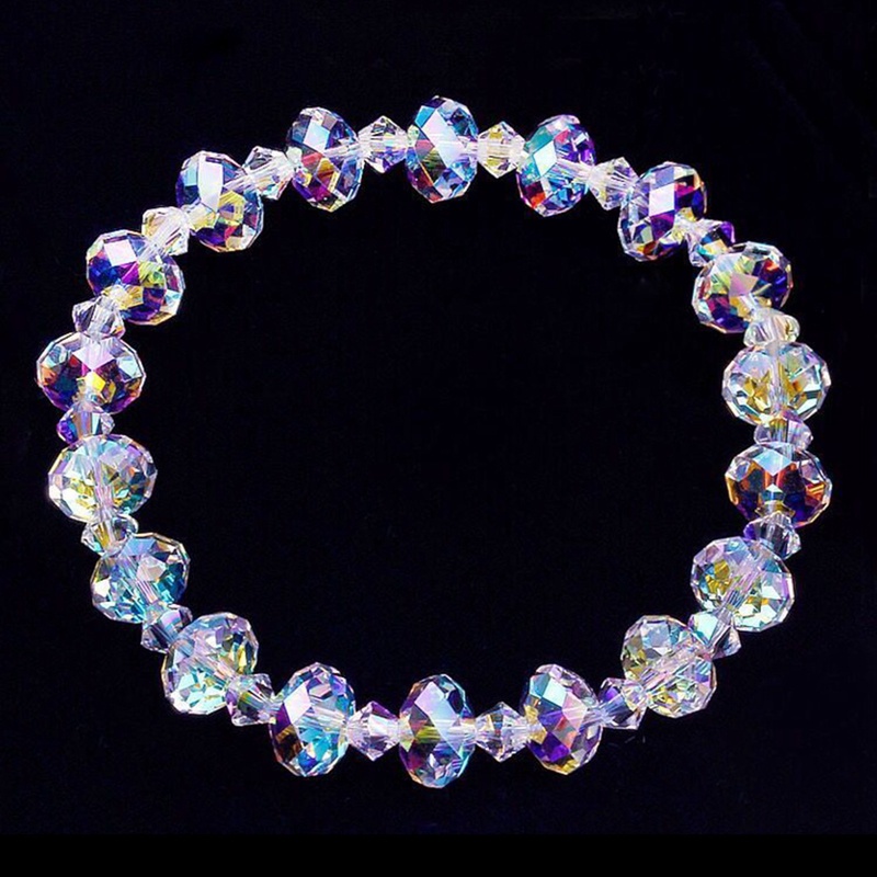 Vòng Tay Chuỗi Hạt Pha Lê Co Giãn Đơn Giản Thời Trang Cho Nữ