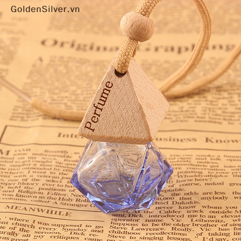 Bình Đựng Nước Hoa Rỗng Màu Vàng Bạc Treo Kính Chiếu Hậu Xe Hơi