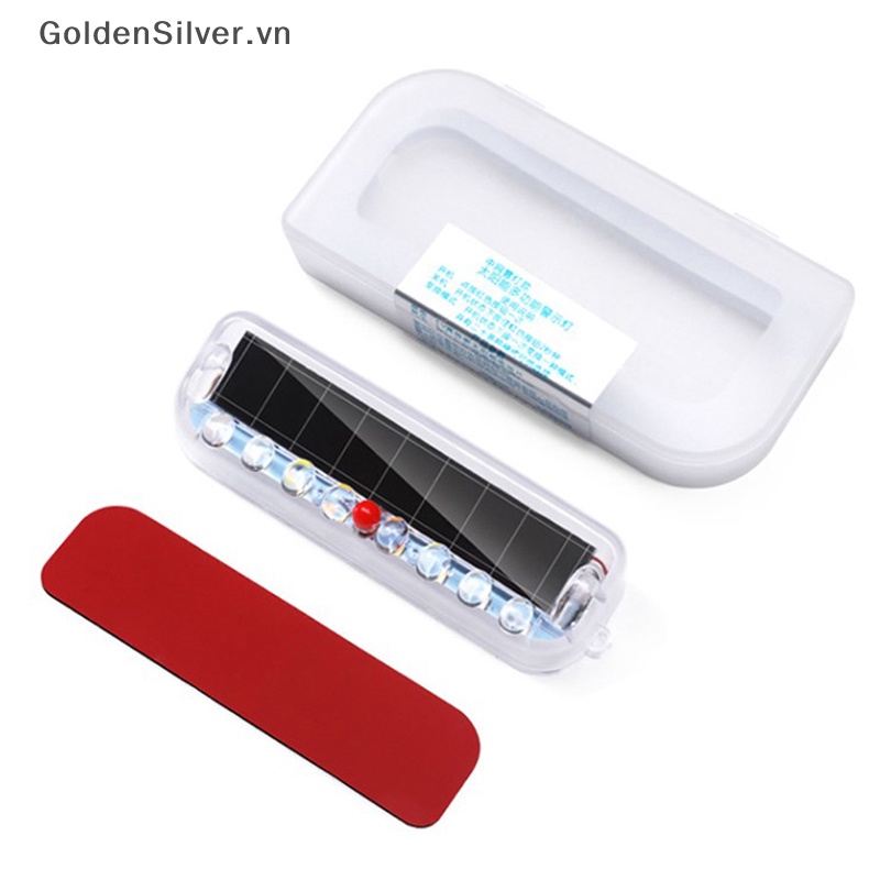 1 Đèn LED Cảnh Báo Va Chạm Màu Vàng Bạc Sử Dụng Năng Lượng Mặt Trời Chống Va Chạm