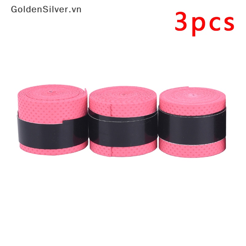 Bộ 3 Miếng Bọc Tay Cầm Vợt Cầu Lông / Tennis Chống Trượt Màu Vàng Goldsilver