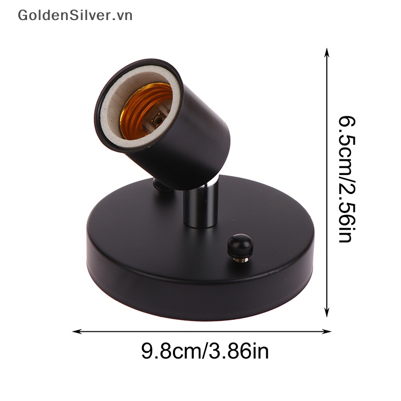 Chuôi Bóng Đèn E27 Bằng Sứ Mạ Vàng Xoay 180 Độ Gắn Vô Lăng Xe Hơi
