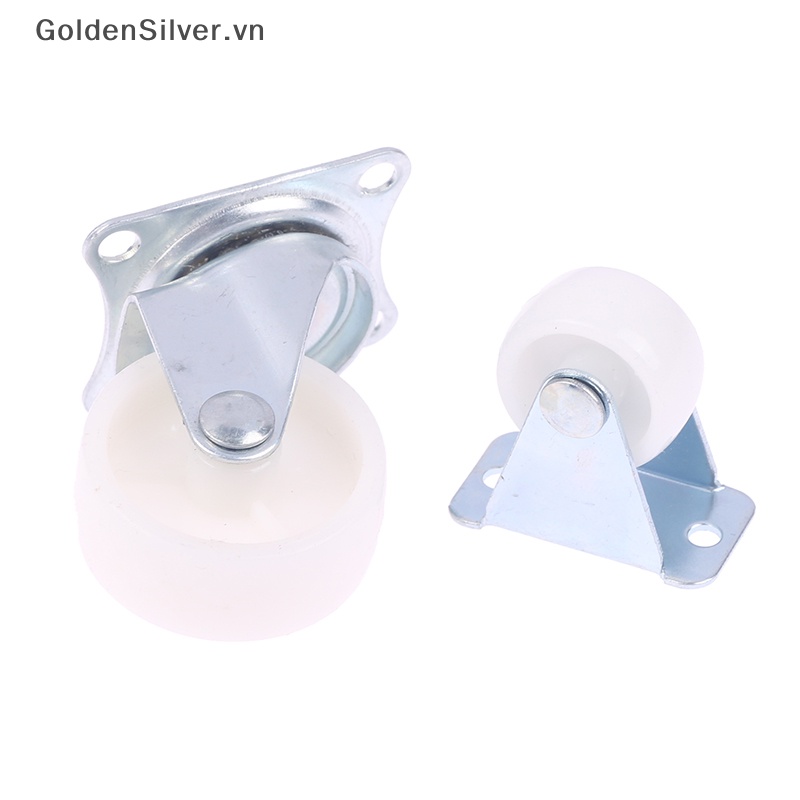 Set 4 Bánh Xe Lăn Kép Bằng Nhựa PP Màu Vàng Bạc Thông Dụng Cho Ghế / Đồ Nội Thất