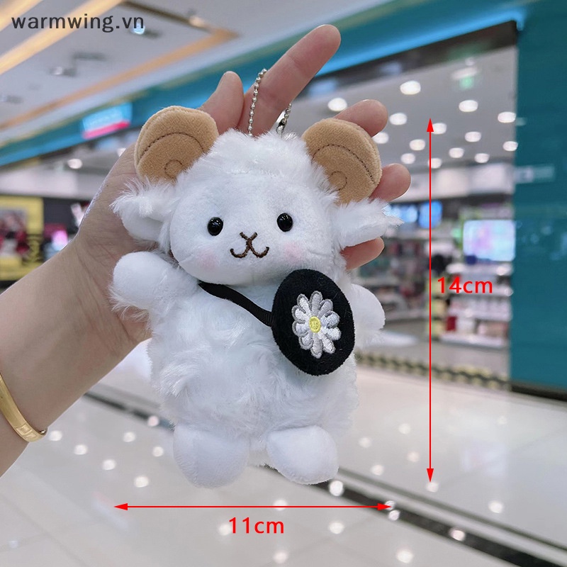 Móc Khóa Cừu Trắng Nhồi Bông Mềm Mại Ấm Áp Dễ Thương