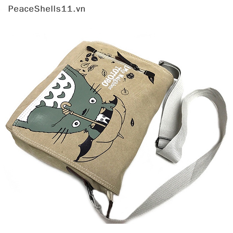 Túi Vải Canvas Đeo Vai In Hình Totoro Đáng Yêu