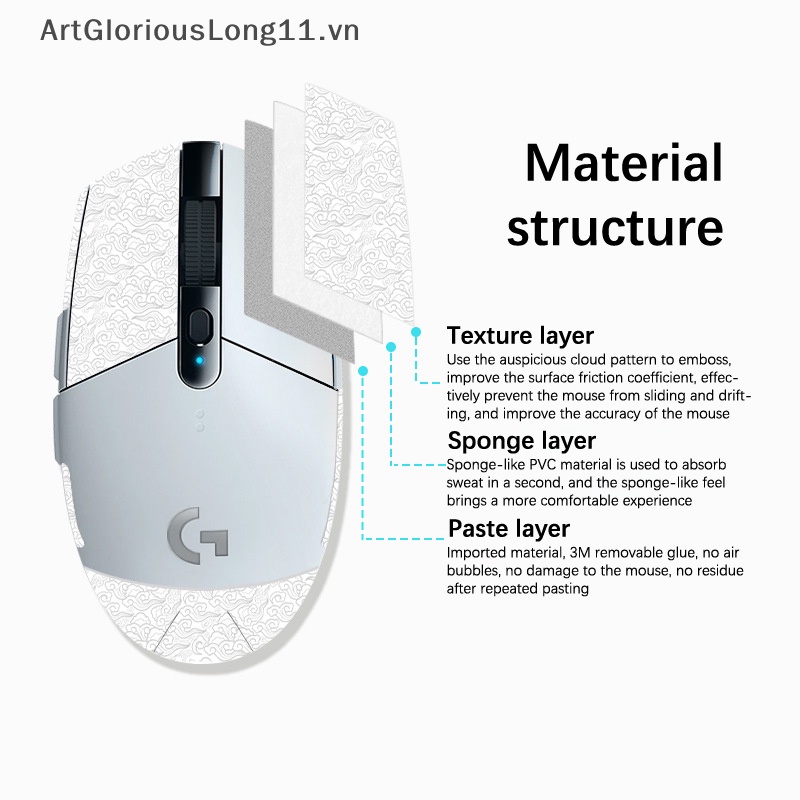 Miếng Dán Chống Trượt Chống Mồ Hôi Cho Logitech G304 G102.