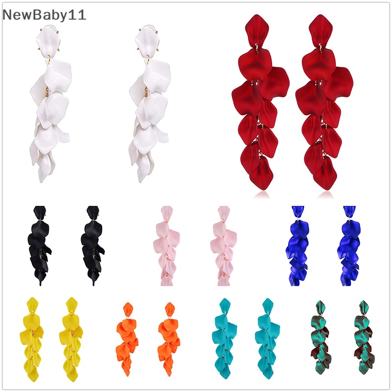 1 Đôi Bông Tai Dáng Dài Hình Cánh Hoa Bằng Acrylic Phong Cách Hàn Quốc Thời Trang Cho Nữ