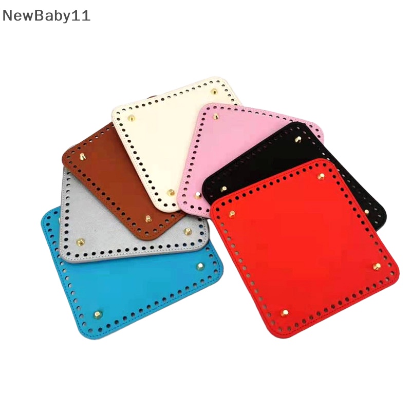 Đáy Vuông 15 * 15cm Bằng Da PU Có Lỗ Đính Đinh Tán Làm Túi Xách Handmade DIY